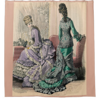 February 1877 Victorian fashions print Shower Curtain