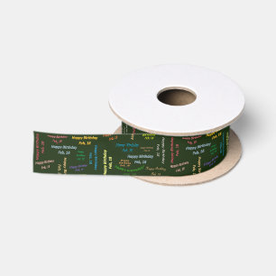 February, 18 Birthday Ribbon Satin Ribbon
