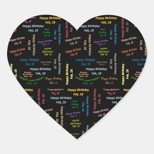 February, 18 Birthday Sticker (Front)