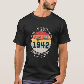 February 1942 80Th Yrs Old Birthday 80 Years Being T-Shirt