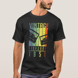 February 1951 Retro Vintage 71th Birthday 71 Years T-Shirt