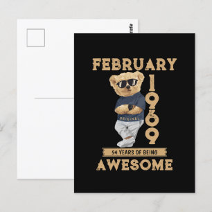 February 1969 54 Years Of Being Awesome Postcard