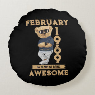 February 1969 54 Years Of Being Awesome Round Cushion