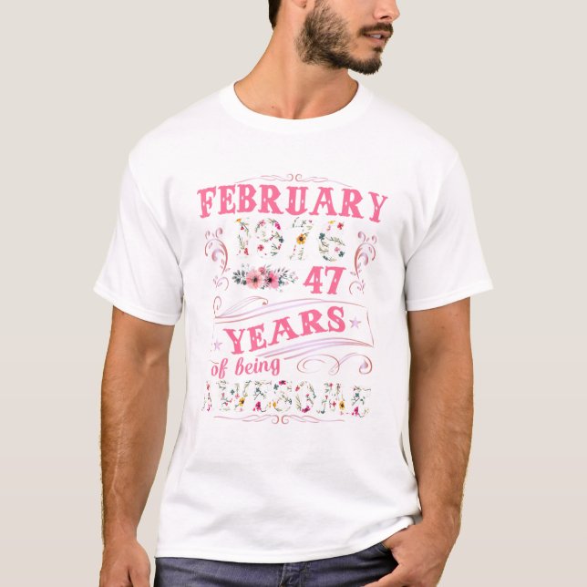 February 1976 47th Birthday Tee 47 Years Old  (Front)