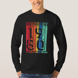 February 1980 42 Years Of Being Awesome Vintage 42 T-Shirt