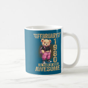 February 1980 46th Birthday 46 Year Teddy Bear Bei Coffee Mug
