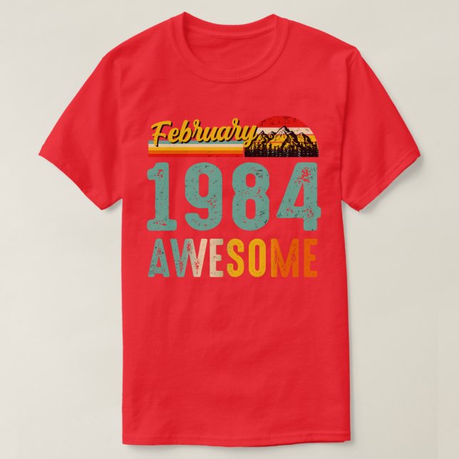 February 1984 Birthday Gift Shirt Vintage February (Design Front)