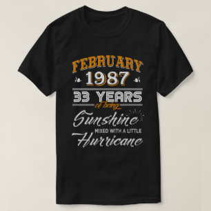 February 1987 33 Years Wedding Anniversary Gifts T-Shirt