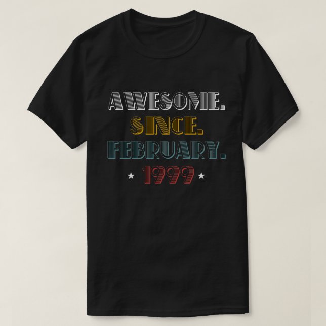 February 1999 T-Shirt 20 Years Old 20th Birthday (Design Front)