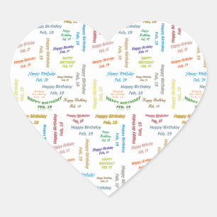 February, 19 Birthday Sticker