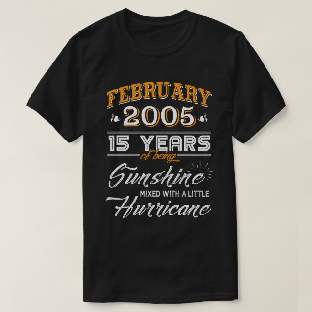 February 2005 15 Years Wedding Anniversary Gifts T-Shirt (Design Front)
