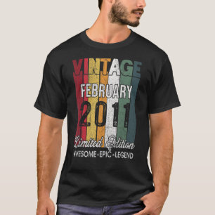 February 2011 Vintage 12 Years Old Retro 12th Birt T-Shirt