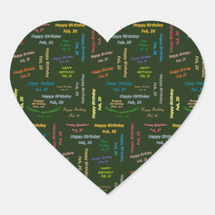 February, 20 Birthday Sticker