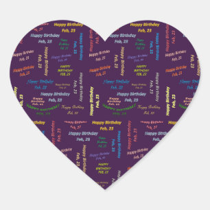 February, 23 Birthday Sticker