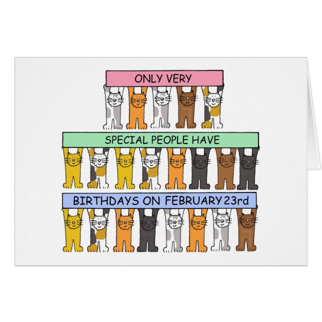 February 23rd Birthday Cats (Front Horizontal)