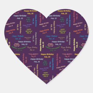 February, 25 Birthday Sticker