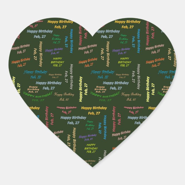 February, 27 Birthday Sticker (Front)