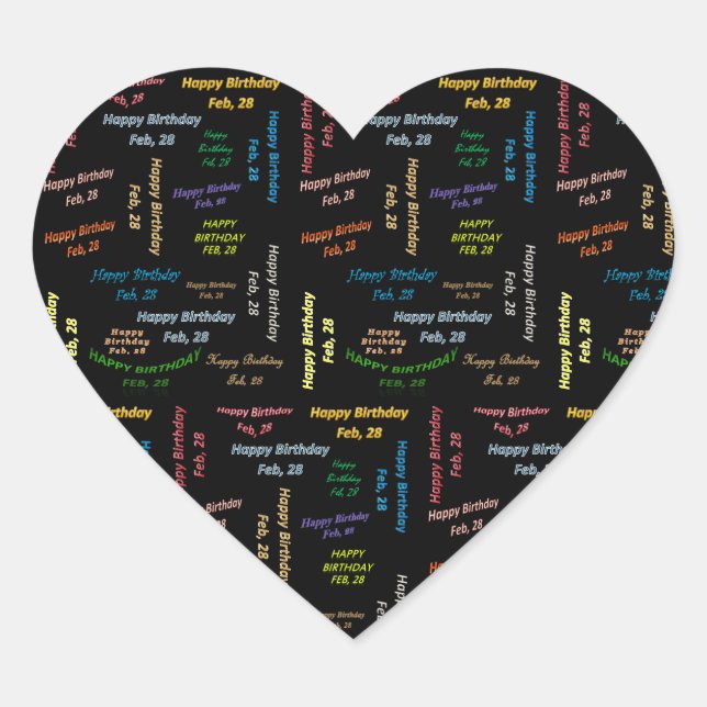 February, 28 Birthday Sticker (Front)