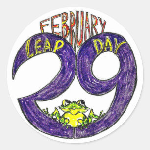FEBRUARY 29 LEAP DAY CLASSIC ROUND STICKER