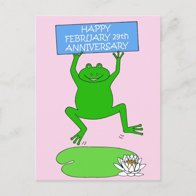 February 29th Anniversary Congratulations Postcard (Front)