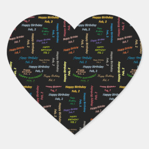 February, 2 Birthday Sticker