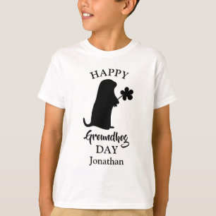 February 2 Happy Groundhog Day Personalised Name T-Shirt