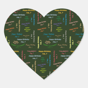 February, 7 Birthday Sticker