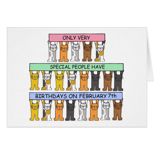 February 7th Birthday Cats (Front Horizontal)