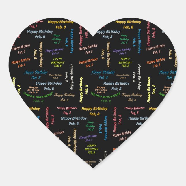 February, 8 Birthday Sticker (Front)