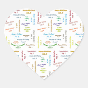 February, 9 Birthday Sticker