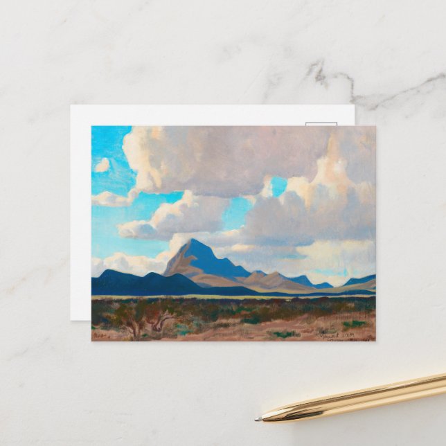 February Afternoon, Tucson Mountains by Dixon Postcard (Front/Back In Situ)