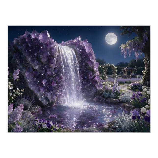 February Amethyst Waterfall Poster (Front)