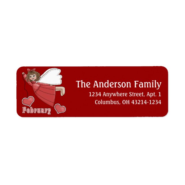 February Angel of the Month Return Address Labels (Front)
