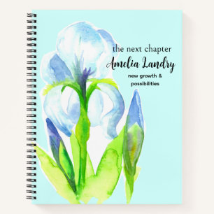February Birth Flower Journal Blue Iris Flower