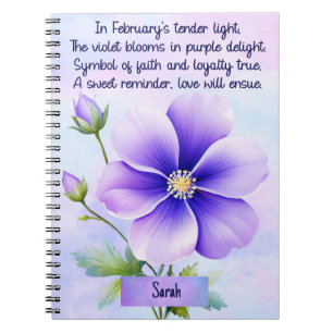February Birth Flower Spiral Notebook