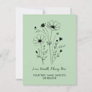 February Birth Flower Violet Birthday Wishes Postc Postcard