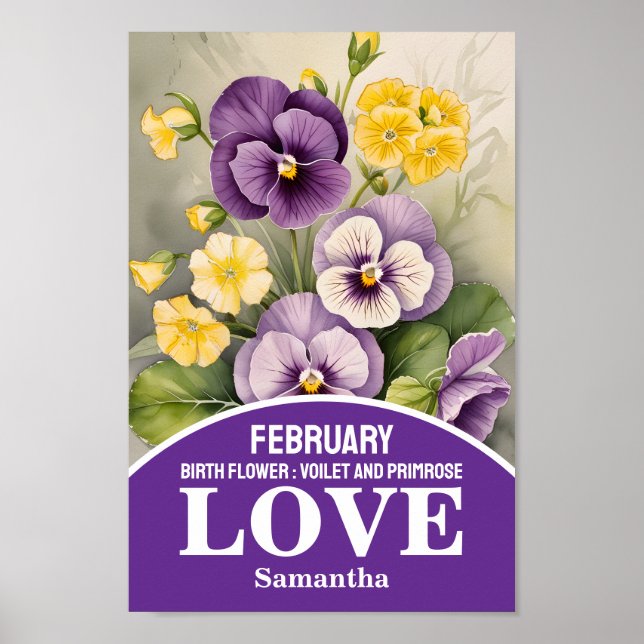 February Birth Month Flower Christian Wall Art (Front)