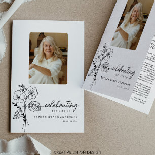 February Birth Month Flower Funeral Program Flyer