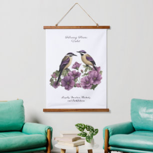 February Birth Month Flower Personalised Birthday Hanging Tapestry