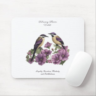 February Birth Month Flower Personalised Birthday Mouse Mat