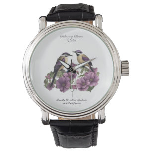 February Birth Month Flower Personalised Birthday Watch