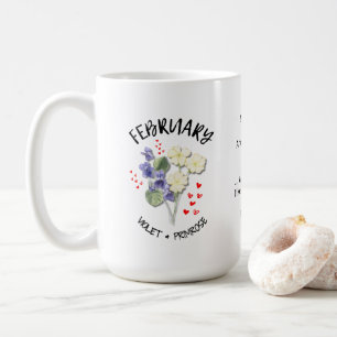 FEBRUARY Birth Month Flower Personalised Christian Coffee Mug