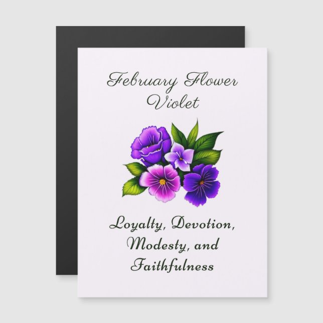 February Birth Month Flower Violet Delicate Floral (Front/Back)
