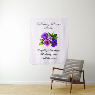 February Birth Month Flower Violet Delicate Floral Tapestry