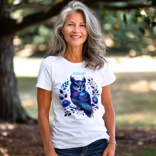 February Birth Month Spirit Animal Owl Tri-Blend Shirt
