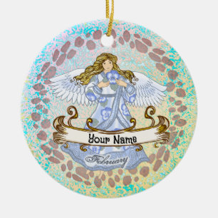 February Birthday Angel birthday custom ornaments