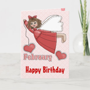 February Birthday Angel Card