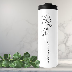 February Birthday Month Flower Violet Thermal Tumbler
