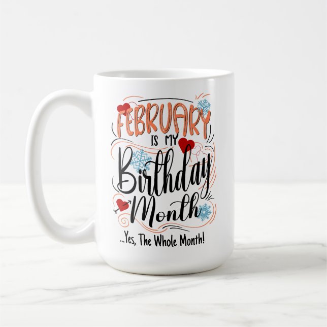 February Birthday Month, Whole Month, Capricorn Coffee Mug (Left)