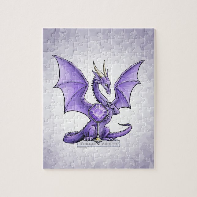 February Birthstone Dragon - Amethyst Jigsaw Puzzle (Vertical)